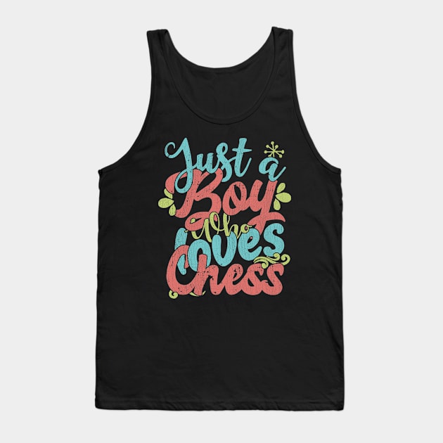 Just A Boy Who Loves Chess Gift graphic Tank Top by theodoros20